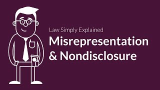 Misrepresentation and Nondisclosure  Contracts  Defenses amp Excuses [upl. by Odlaniger]