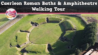 CAERLEON ROMAN BATHS amp AMPHITHEATRE WALES  Walking Tour  Pinned on Places [upl. by Akinirt996]