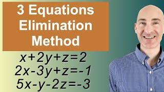 Solving Systems of 3 Equations Elimination [upl. by Cantlon]