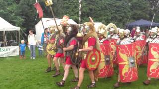 Roman Reenactment at the Amphitheatre in Caerleon Marching In [upl. by Coleville508]