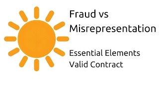 Fraud vs Misrepresentation  Other Essential Elements of a Valid Contract  CA CPT  CS amp CMA [upl. by Gnuj176]